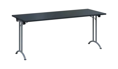 SLA 180 lak skládací jednací stůl 1800x700, deska 25 mm, podnož stříbrný lak, deska antracit